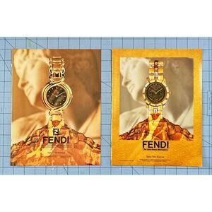 2 Fendi Timepieces 3ATM Watches 1990 Print Ads